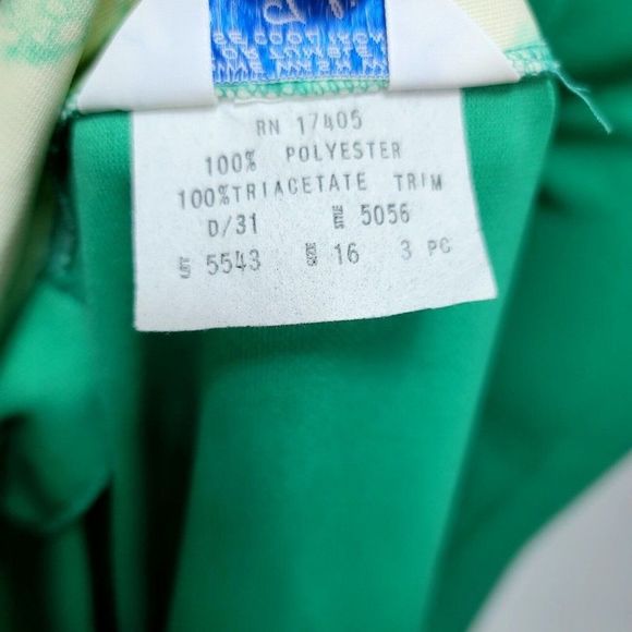 Vintage 70s Sears Fashions Womens L/XL Green Polyester Pant Leisure Suit 2pc Set - Picture 9 of 12